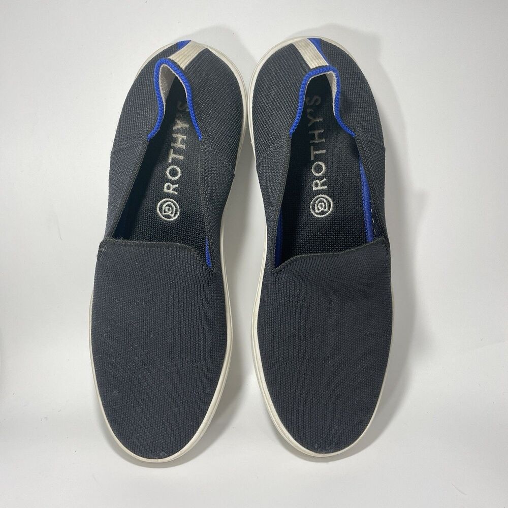 Rothy’s Slip On Men’s Sneakers Navy Blue Knit Size 8.5 Sustainable Shoes